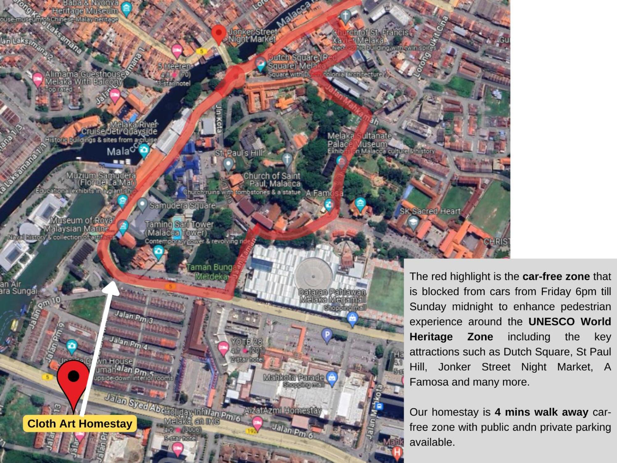 "Cloth Art Homestay" 4 Min Walk To Car Free Zone By Shine Stay Malacca エクステリア 写真